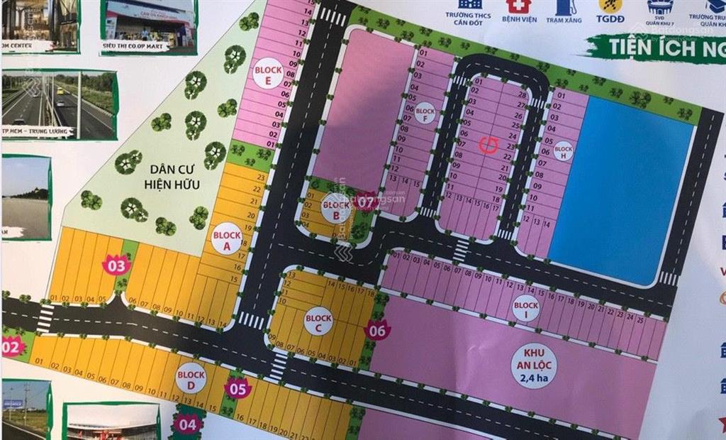 Bán nền dự án an nhiên garden, giá ưu đãi 850triệu, 80m2, tân an, long an