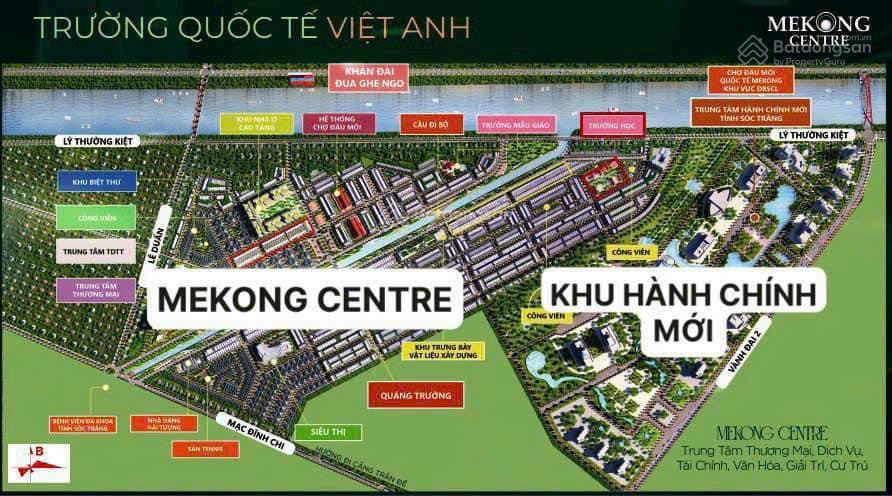 Khu đô thị 5a mekong centre  trung tâm thành phố st nối cảng biển quốc tế trần đề 15p lái xe