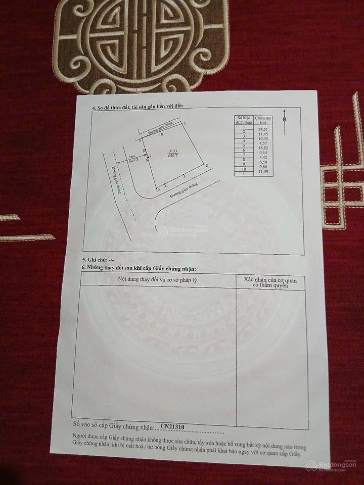 Bán 630m2 đất mặt đường gom samsung thái nguyên. gần nút giao yên bình