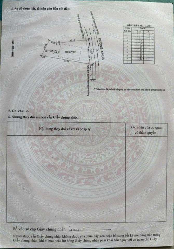 Bán đất lớn sau lưng nhà ga dĩ an p.dĩ an tp.dĩ an dt 310,3m2, thổ cư 100m2 (15x30m)
