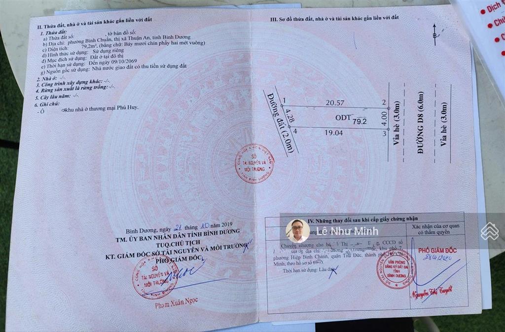 2,9tỷ  bán đất đẹp không vướng cống, tụ điện. kdc gần chợ phú phú phong, p.bình chuẩn, tp.thuận an