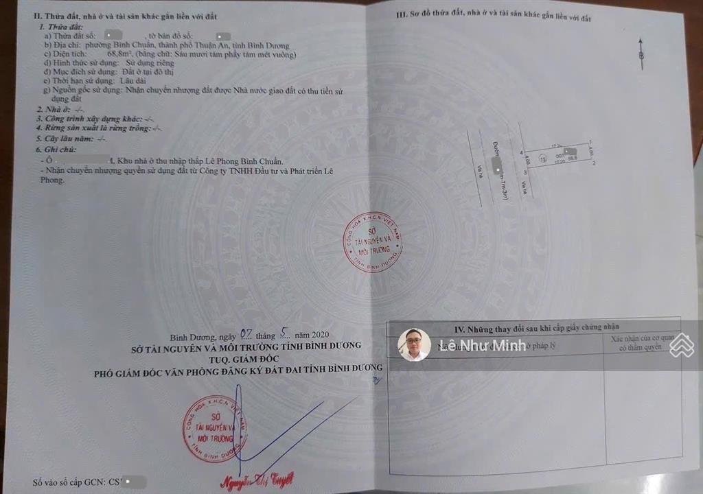 2,65 tỷ  68,8m2  bán đất gần ngã tư bình chuẩn 300m, phường bình chuẩn, thành phố thuận an