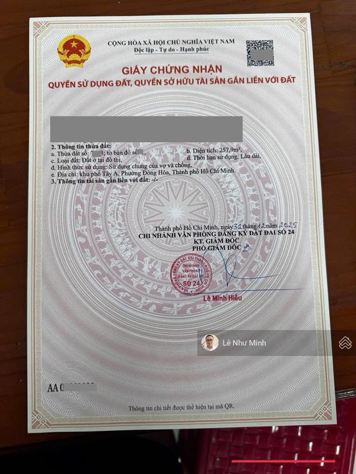 26,7tr/m2  bán dãy trọ 258m2 ngang 11,4m  gần go dĩ an, p. đông hòa, tp. dĩ an