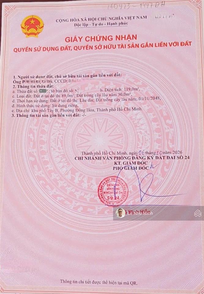 Bán nhà cấp 4 và 2 phòng trọ phía sau, 2mt trước sau gần đường hai bà trưng p. đông hòa tp. dĩ an
