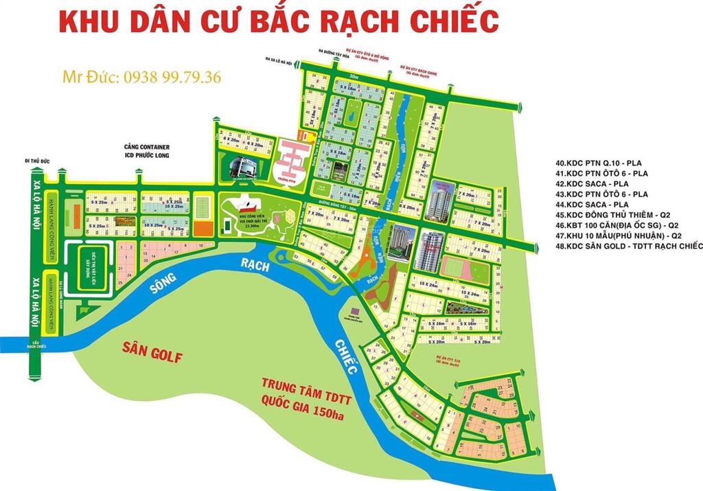 Lê đức chuyên mua bán dự án bắc rạch chiếc 0938 997 ***, 6 x 20m lô góc 2 mặt tiền, giá 55tr/m²