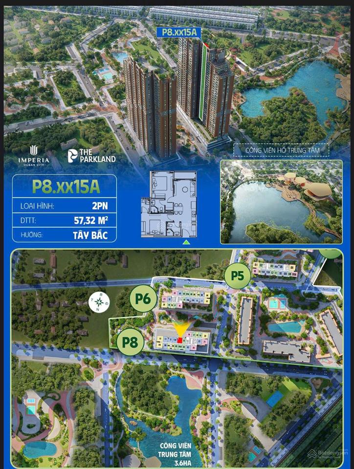 Sẵn 2n 57.48m². giá cạnh tranh hơn 54tr/m2 view công viên xanh mát.  0962 506 *** e linh để đặt cọc