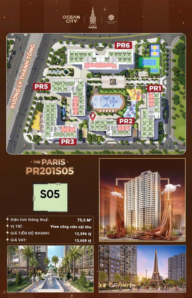 Căn góc shop đế mặt hồ bơi tại the paris, giá cực tốt, chỉ từ 12.596 tỷ.  0962 506 *** e linh