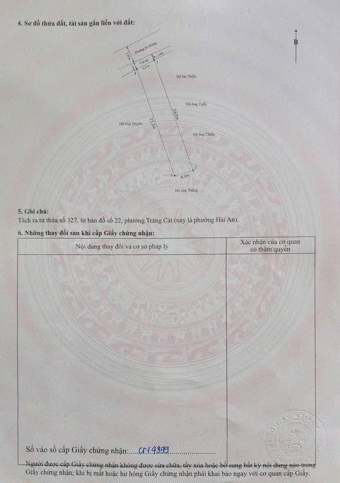 📣 BÁN LÔ ĐẤT TUYẾN 2 CÁT VŨ – TRÀNG CÁT 93,9M2 GIÁ CHỈ 26,5TR/M2