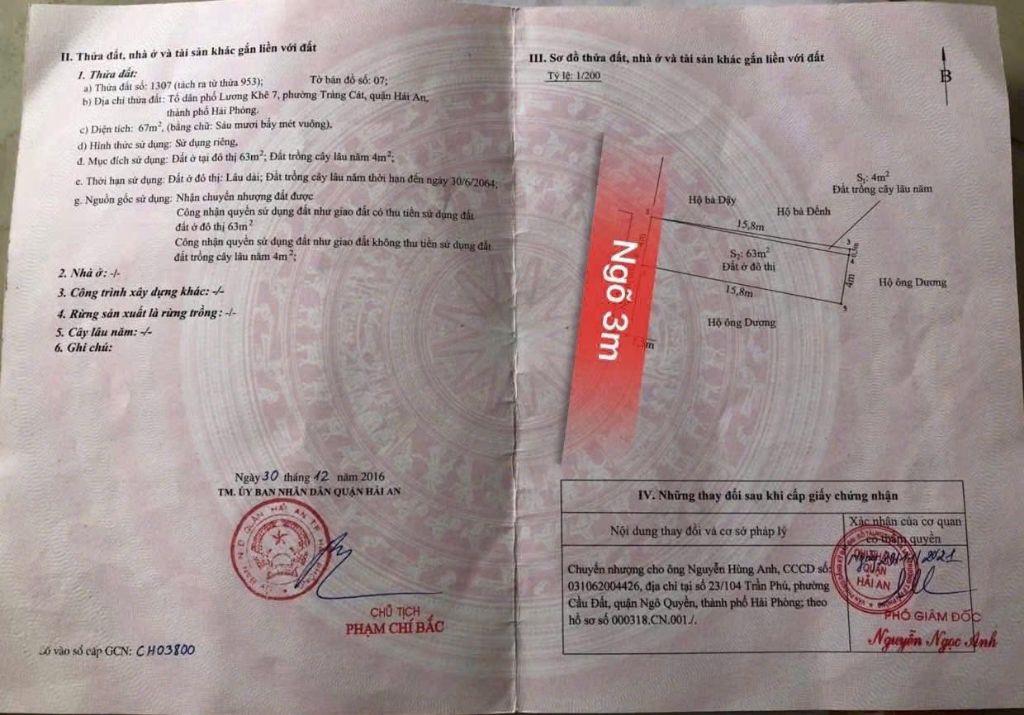 💥 BÁN ĐẤT NGÕ 216 CÁT LINH – TRÀNG CÁT 💥