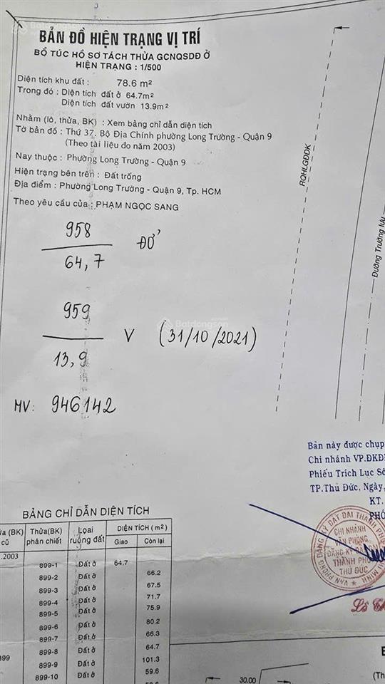 Cần bán đất mt đường trường lưu, ngang 4,5m dài 17,5m