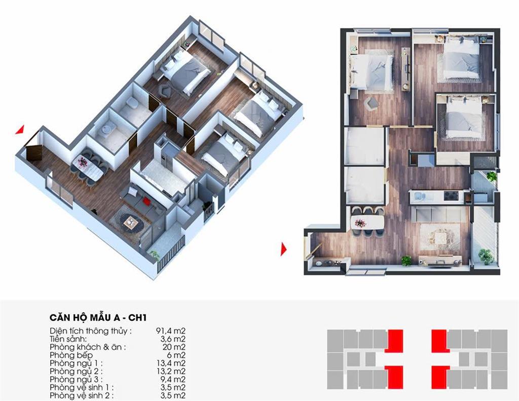 Bán nhanh căn hộ chờ sổ the charm an hưng 91,4m², giá 7,x5 tỷ.  e định 0878 800 ***