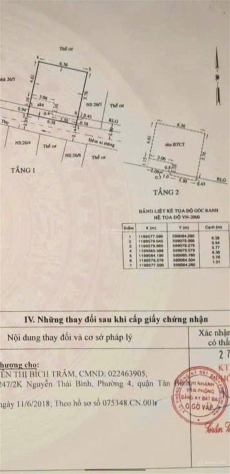 Nhà đường số 4, p.11, gò vấp, dt 43m, ngang 6,4m, 2 tầng, giá 5,29 tỷ.