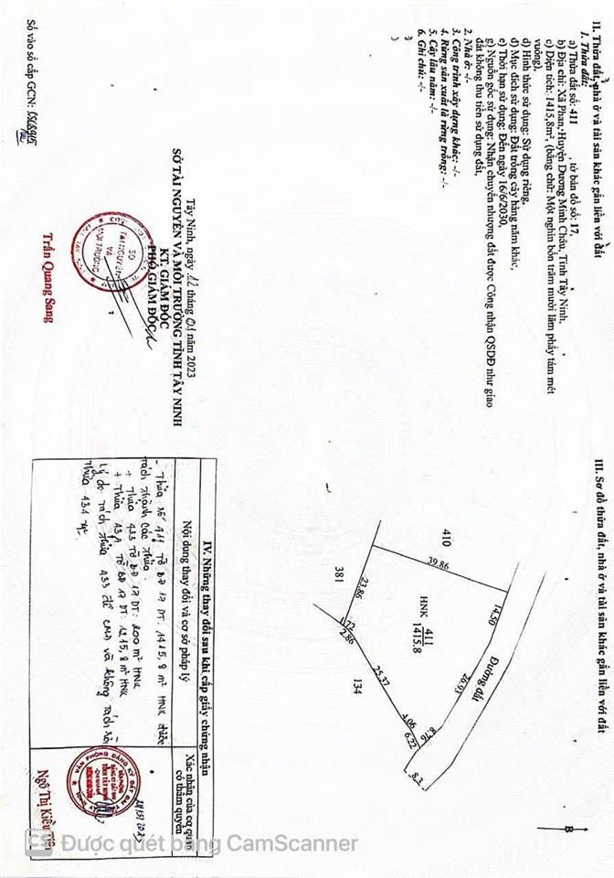 Bán đất 2600m2 (80x40) xã phan,dương minh châu, tây ninh. giá chỉ 3 tỷ hết đất