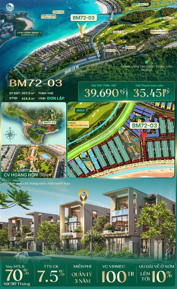 Hiếm có căn biệt thự đơn lập 2 mặt tiền view công viên hoàng hôn sát vịnh hạ long