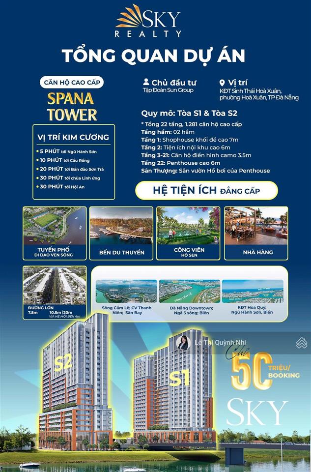 Căn hộ sân vườn sun spana  chuẩn sống xanh giữa lòng đà nẵng, giá gốc ưu đãi chỉ từ 3,1 tỷ (100%)