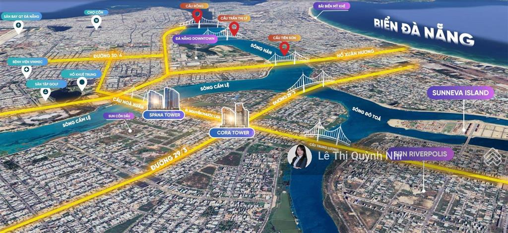 Spana tower căn hộ 2 phòng ngủ trung tâm hòa xuân sun group đầu tư.htls 0%, ân hạn gốc lãi 30 tháng