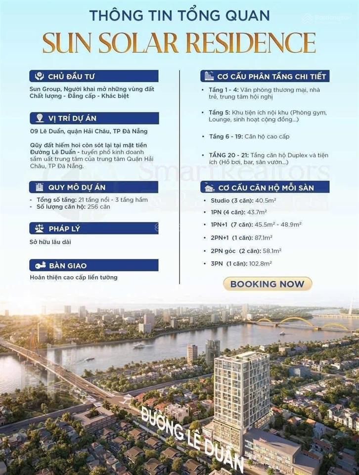Căn hộ sun solar 2pn căn góc 55,2m2 view sông hàn, sở hữu lâu dài  giá tốt chủ đầu tư chỉ 5.4x tỷ