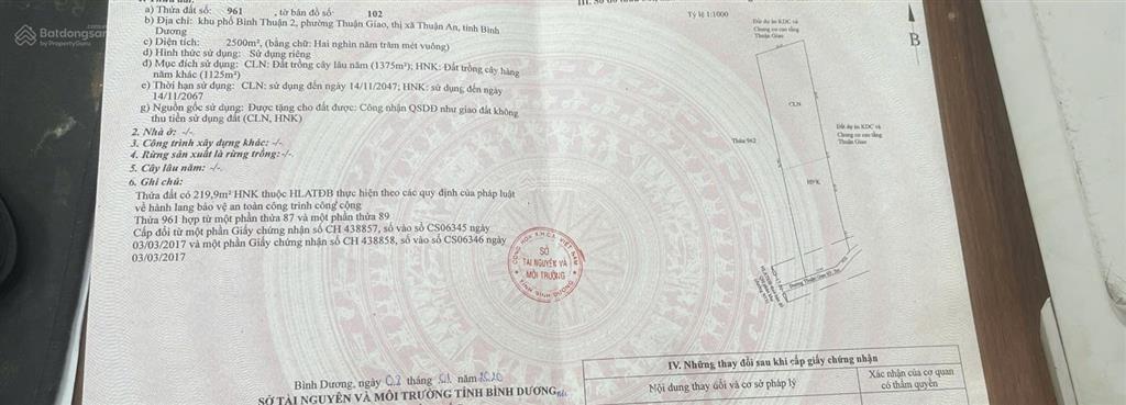 Bán đất diện tích 2500 m2 trên đường thuận giao 03, giáp trục mỹ phước tân vạn