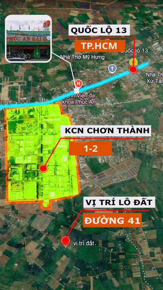 Chỉ hơn 500 triệu sở hữu đất sát kcn chơn thành giá 500tr  0982 383 ***