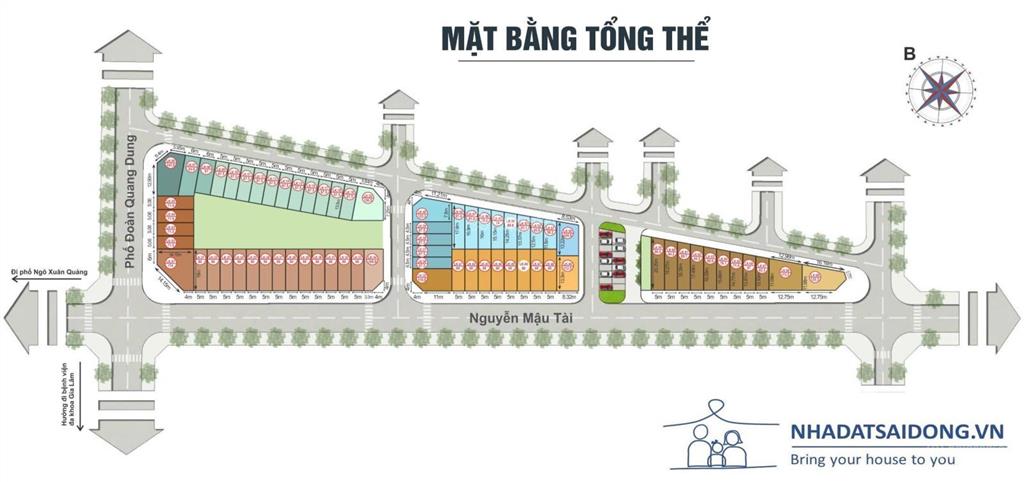 Bán căn góc 98m2x3 mặt tiền xây 5 tầng.đường nguyễn mậu tài , gia lâm , hà nội . giá 32 tỷ