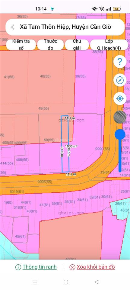 Bán 1000m2 đất có thổ cư, mặt tiền đường tam thôn hiệp