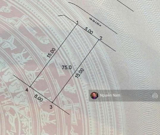 Đất đg lai xá kim chung 75m2 mt5m, vỉa hè kd, ô tô tránh, giá 11,68 tỷ