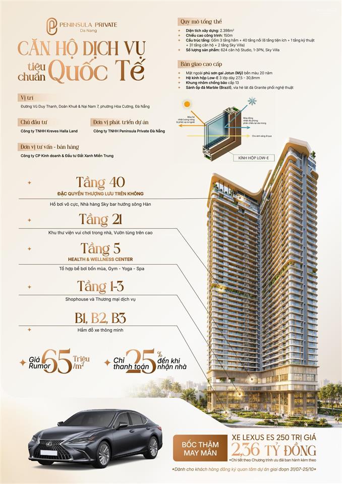 Căn hộ 65 triệu/m² ngay trung tâm đà nẵng, ven sông hàn view pháo hoa diff