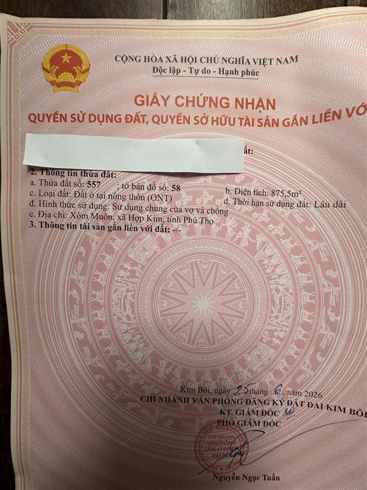 Cần bán đất full thổ cư, mặt tiền lớn bám đường bê tông rộng gần khu nghỉ dưỡng serena