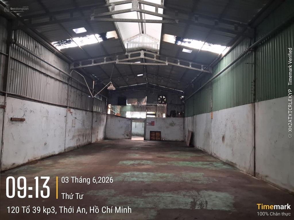 Cho thuê nhà xưởng 600m² tại phường thới an