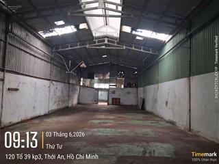 Cho thuê nhà xưởng 600m² tại phường thới an
