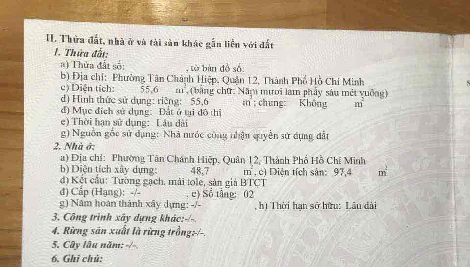56 m đất _ 4PN _ nở hậu _ 98m sàn _ 10 m ra hẻm xe hơi