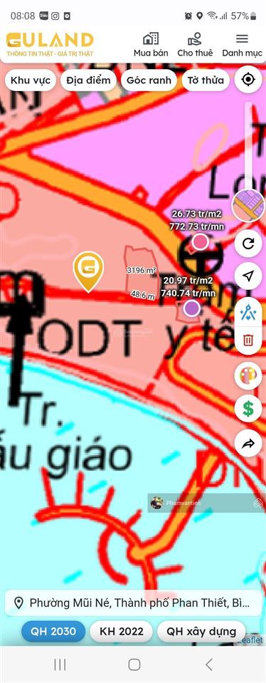 Bán thu hồi vốn 1532m2 hòn rơm mũi né có 150m2 thổ cư bên đồi view biển giá đầu tư tại thời điểm