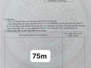 Bán đất kinh doanh sóc sơn 75m², gần chợ, đường rộng 6m, giá hơn 2 tỷ