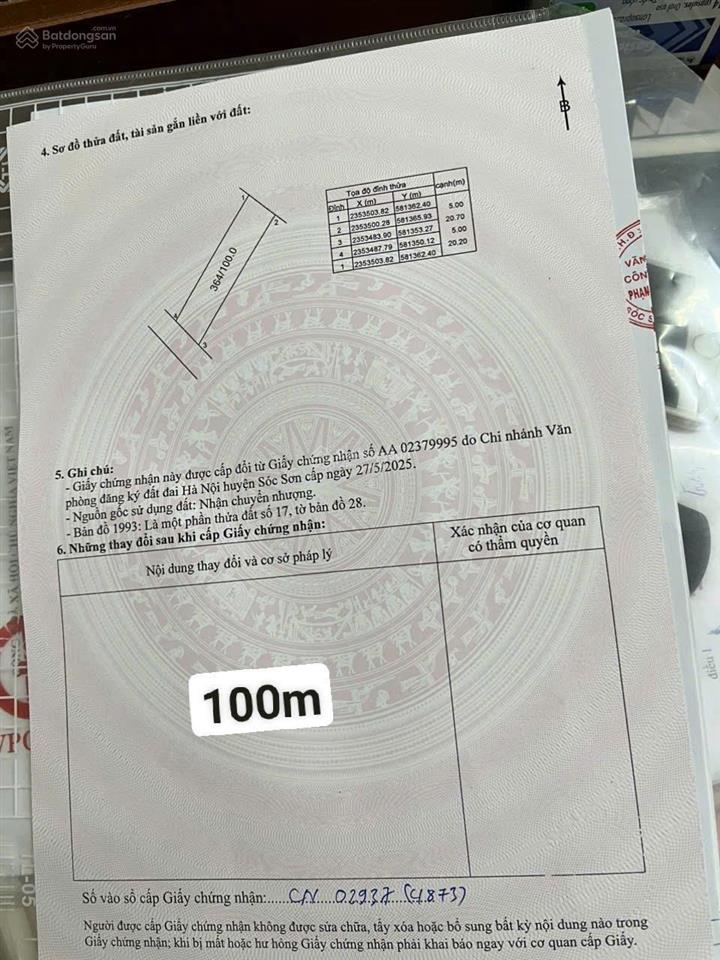 Bán đất phú thịnh, minh phú, sóc sơn (xã kim anh mới) 100m2, full thổ cư, giá chỉ 1.85 tỷ