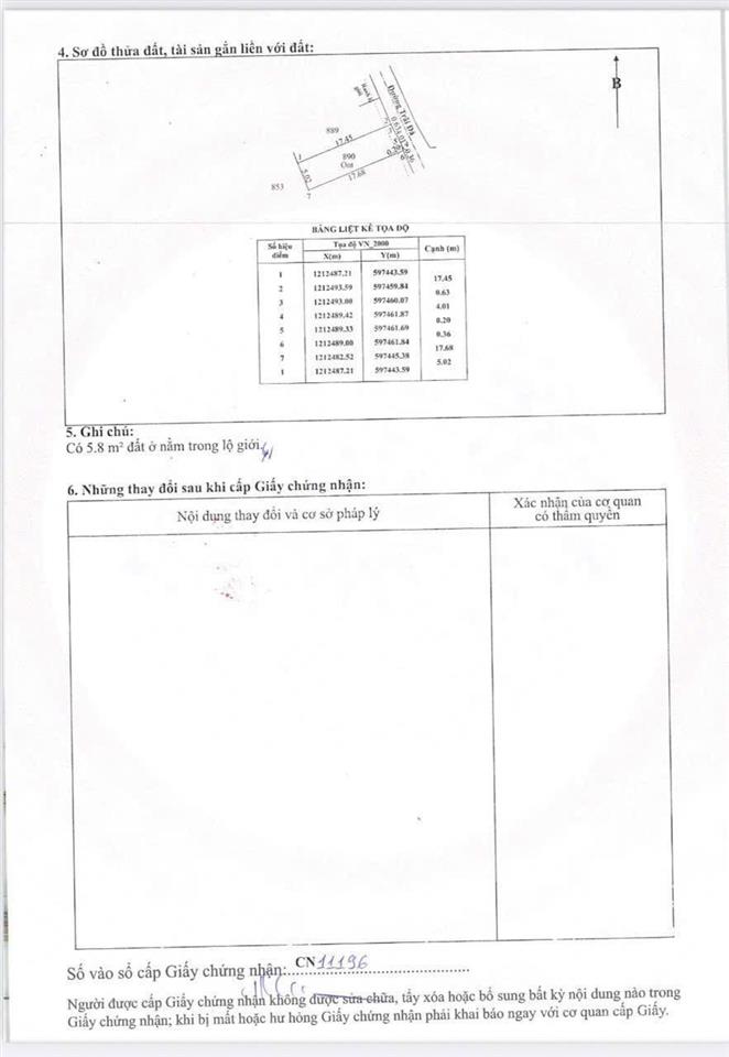 5x18 = 88m2 thổ cư full  xây dựng tự do 83% hoàn công đc