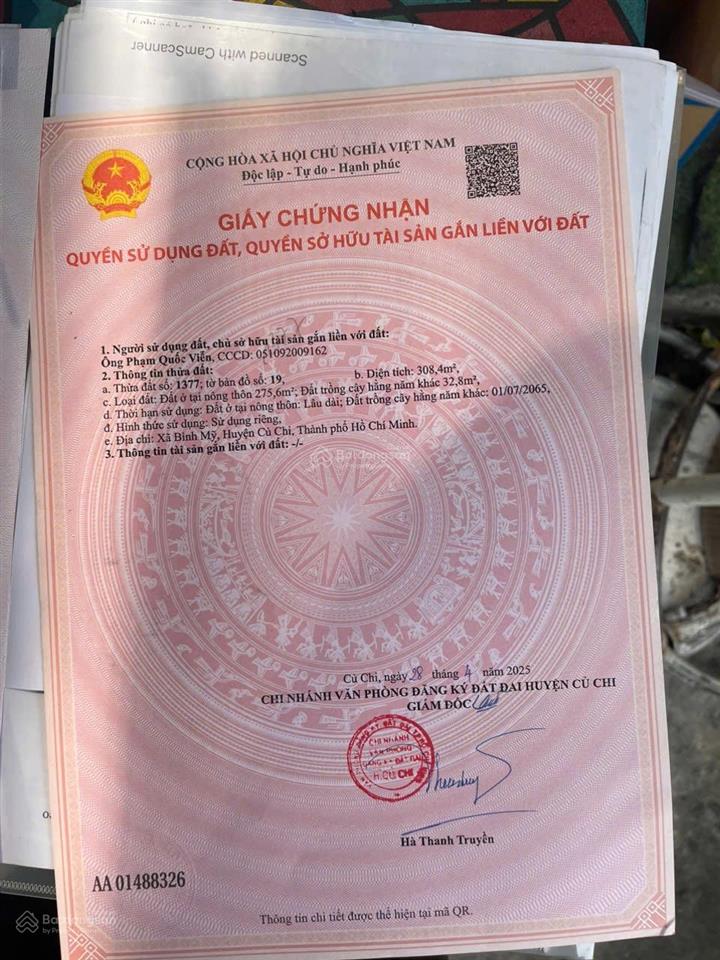 Bán đất mặt tiền đường 177 , 1 xẹt hà duy phiên  võ văn bích 8,7x35=275m2 full thổ cư