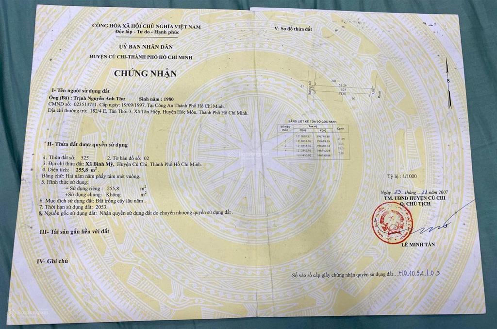 Bán cc mini giá cực chất tại 186, 1 sẹc, tỉnh lộ 8, 255m2, 3,8 tỷ vnd