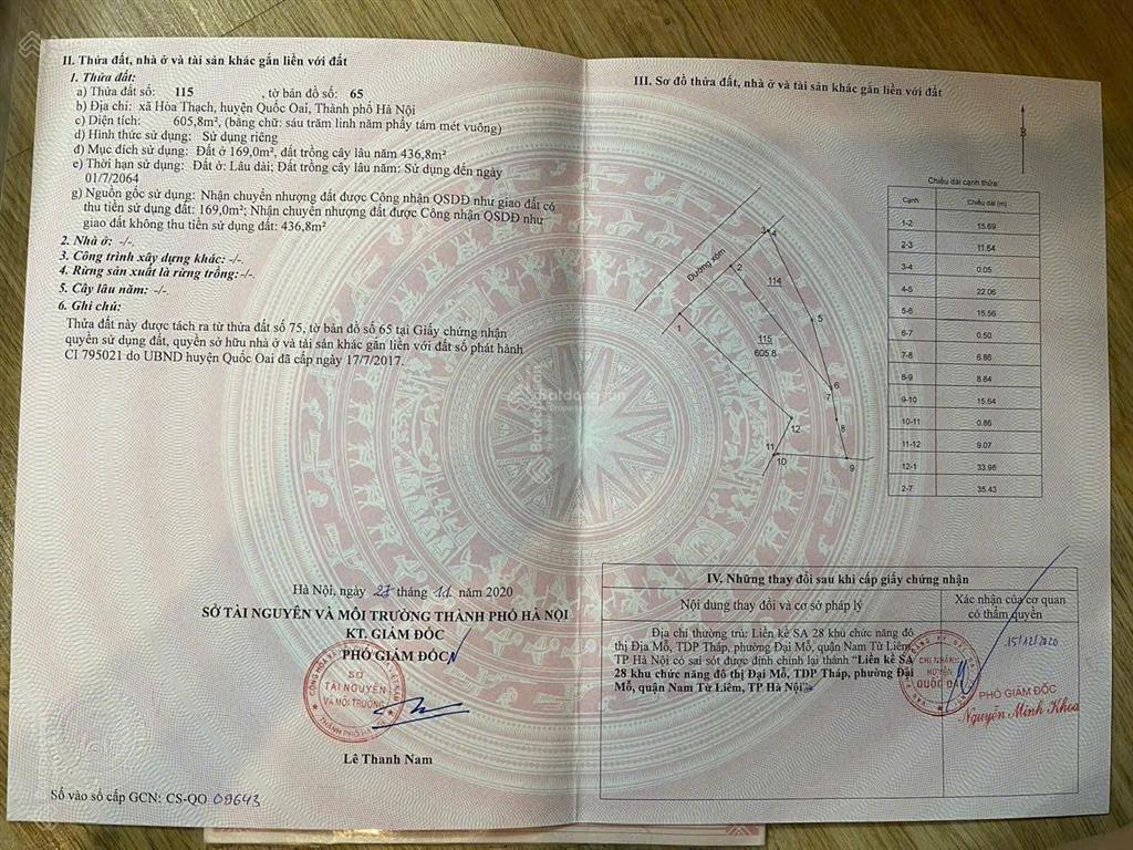 Bán lô đất đẹp thắng đầu hoà thạch giá tốt chỉ 15tr/m2. đất ở 570 m2 và đất vườn 1300 m2