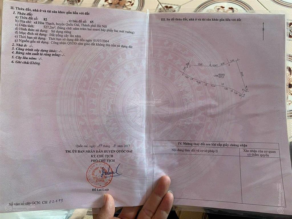 Bán lô đất đẹp thắng đầu hoà thạch giá tốt chỉ 15tr/m2. đất ở 570 m2 và đất vườn 1300 m2