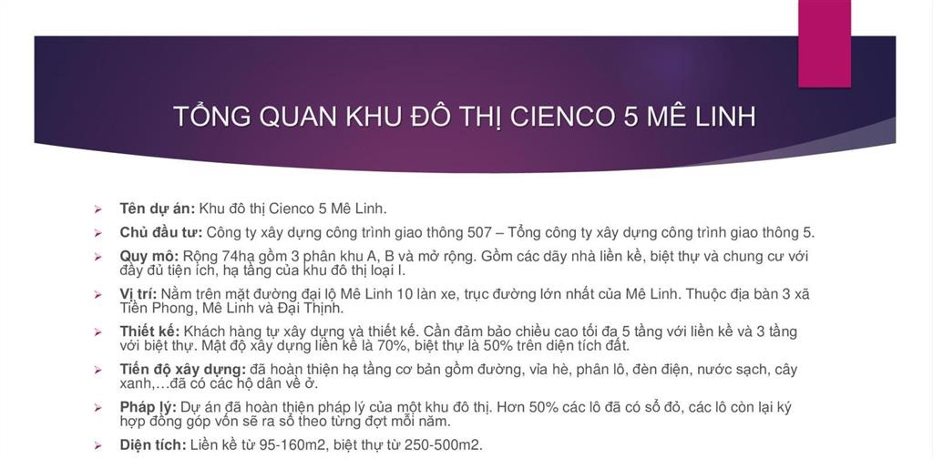 Quỹ đất chuyển nhượng cienco 5 mê linh giá tốt! em cam kết tư vấn trung thực & không chênh giá!