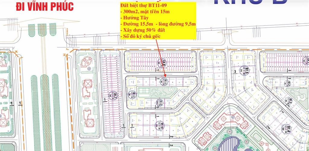 Bán lô đất biệt thự sổ đỏ khu b dự án cienco 5 mê linh giá chỉ 31,5 triệu/m2