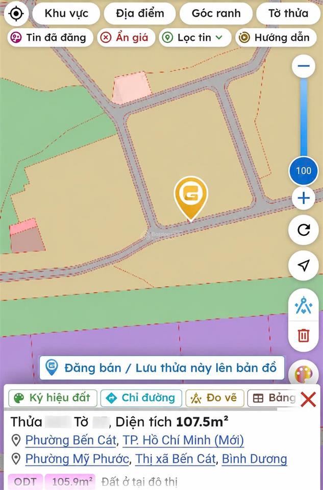 Đất trung tâm bến cát 105m² sổ riêng chỉ 450 triệu, hàng hiếm