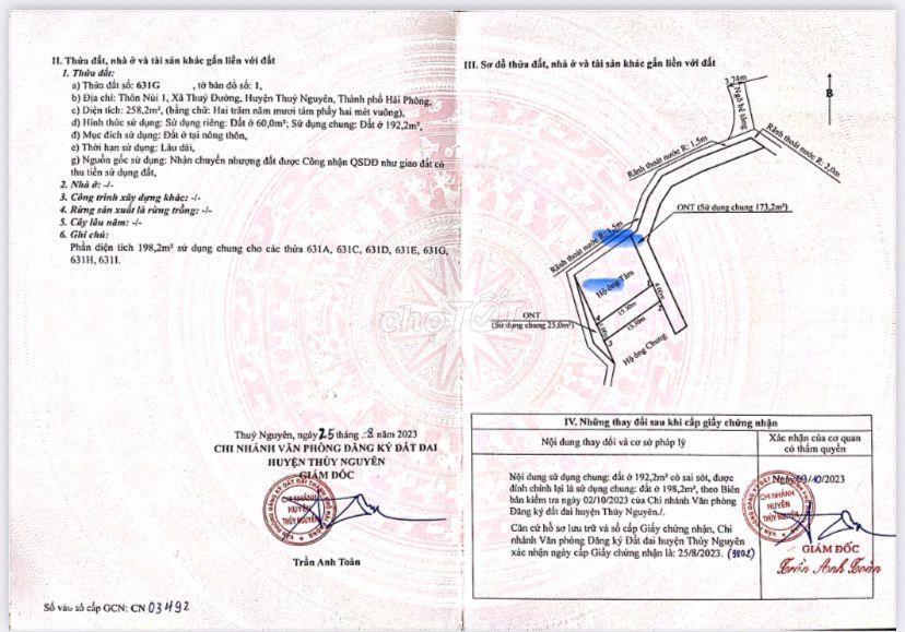 BÁN LÔ ĐẤT VÀNG TÀNG PHONG TỤ KHÍ