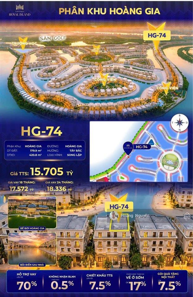 Biệt thự song lập phân khu hoàng gia vinhomes royal island vũ yên 180m giá chỉ từ hơn 15 tỷ