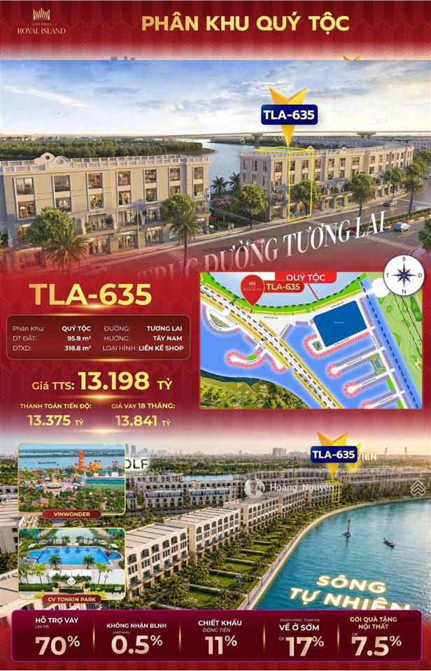 Siêu phẩm liền kề shop mặt đường tla635 vinhomes royal island