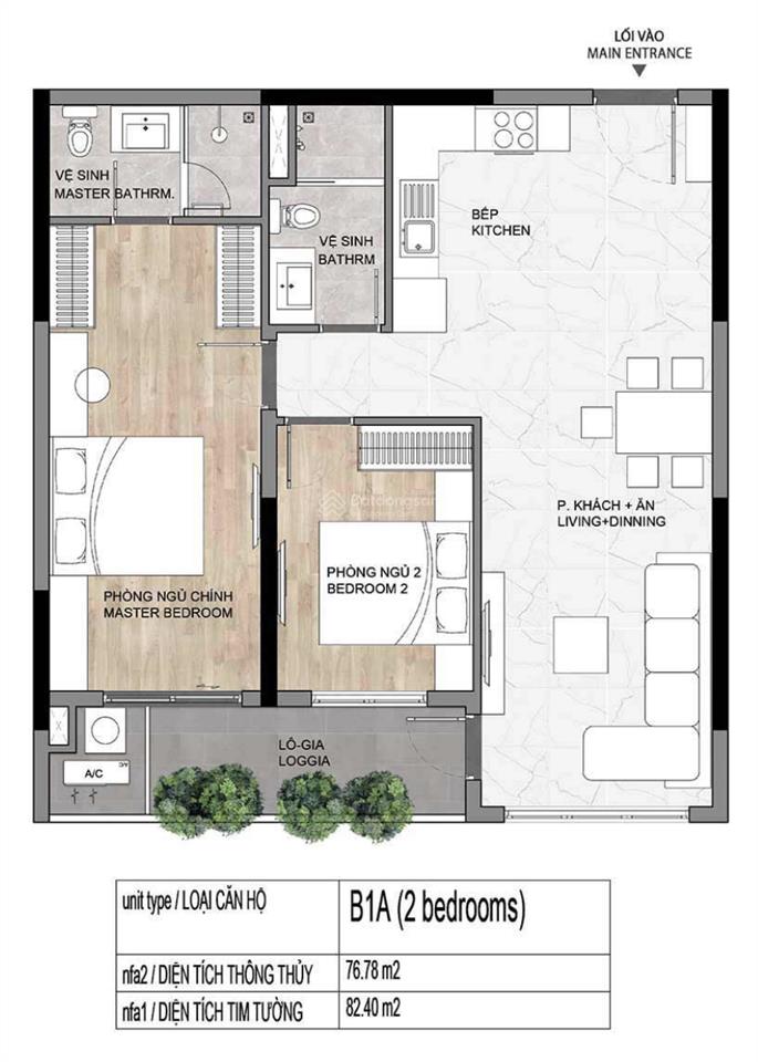 Bán căn hộ 2 phòng ngủ 82,7m² elysian thủ đức  có ô đậu xe ô tô định danh  giá 70 triệu/m²