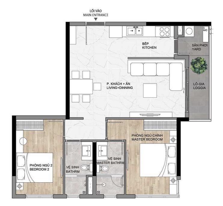 Gd1 căn góc elysian 2pn 2wc 77m², giá chỉ 4.750 tỷ, thanh toán 30% nhận nhà