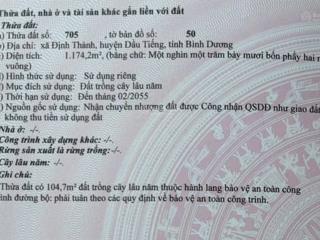 Chính chủ cần bán nhanh lô đất mặt tiền đường dt 744, định thành, dầu tiếng, thành phố hồ chí minh