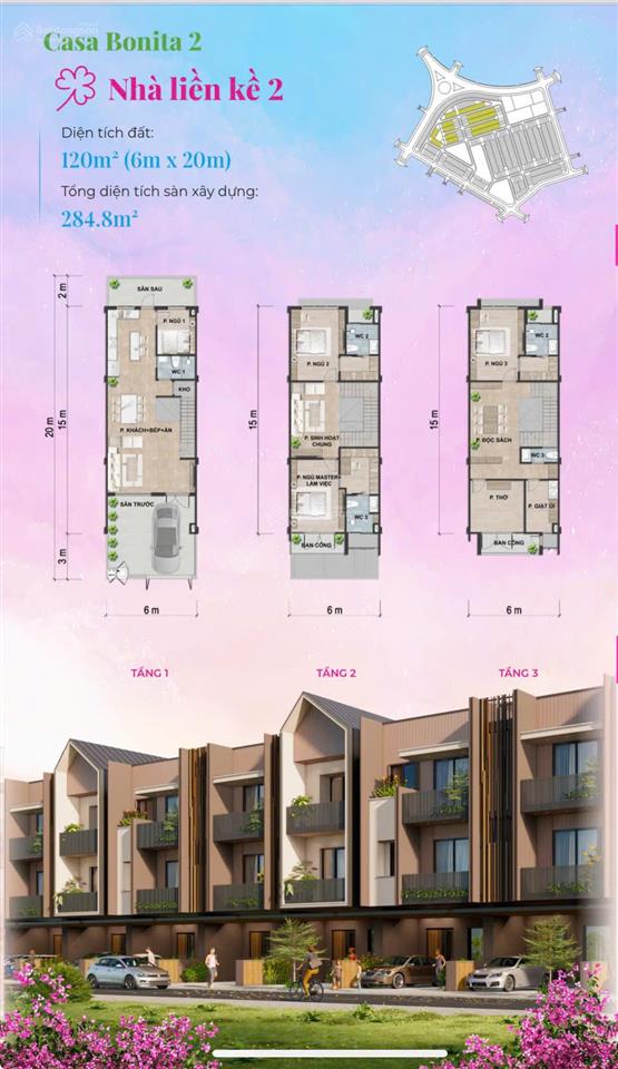Sở hữu căn liền kề 3 tầng 120m2 tại casa bonita vsip nghệ an, tk hiện đại, phù hợp đầu tư dài hạng