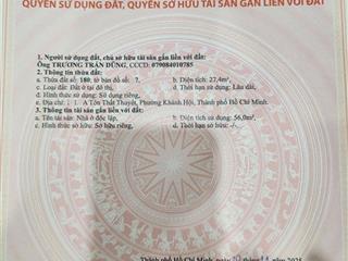 Mua bán nhà quận 4, 27m2 đất, 2 tầng, nhà xây mới 99%, dân cư hiện hữu, gần đường lớn !